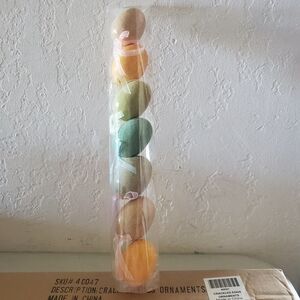 Decorative Glitter Crackled Egg Ornaments set of 7 Easter Home Interiors NEW